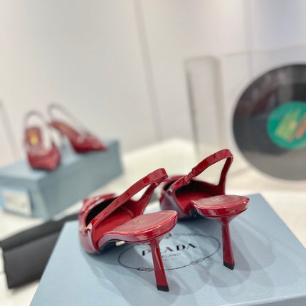Pra Slingback Pumps 75 Red Patent Leather