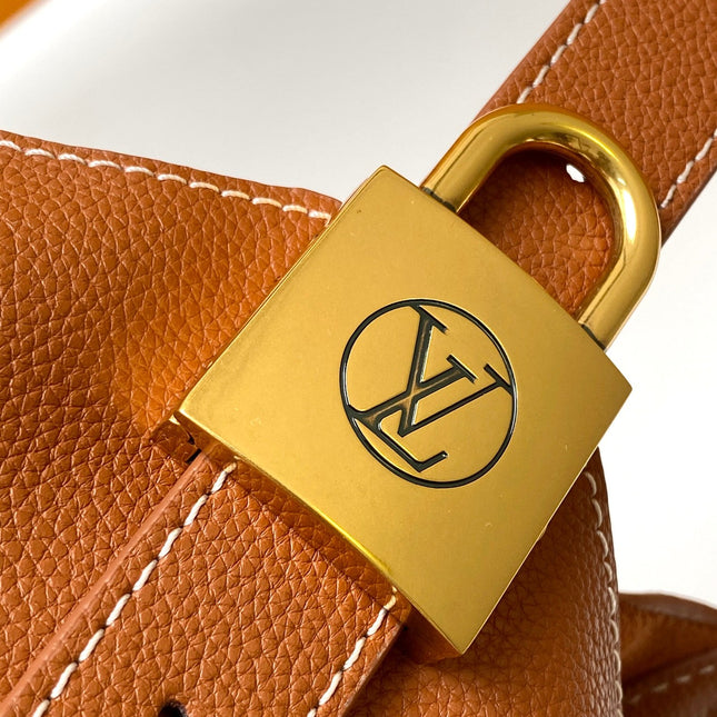 LV 25S LOW KEY HOBO BAG 35 CM IN BURNT ORANGE CALFSKIN