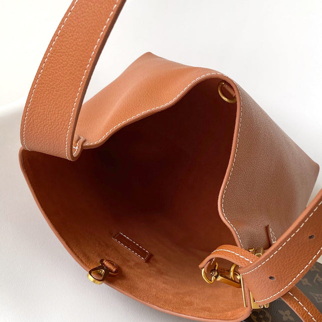 LV 25S LOW KEY HOBO BAG 35 CM IN BURNT ORANGE CALFSKIN