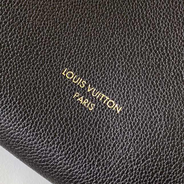 LV 25S LOW KEY HOBO BAG 35 CM IN BLACK CALFSKIN