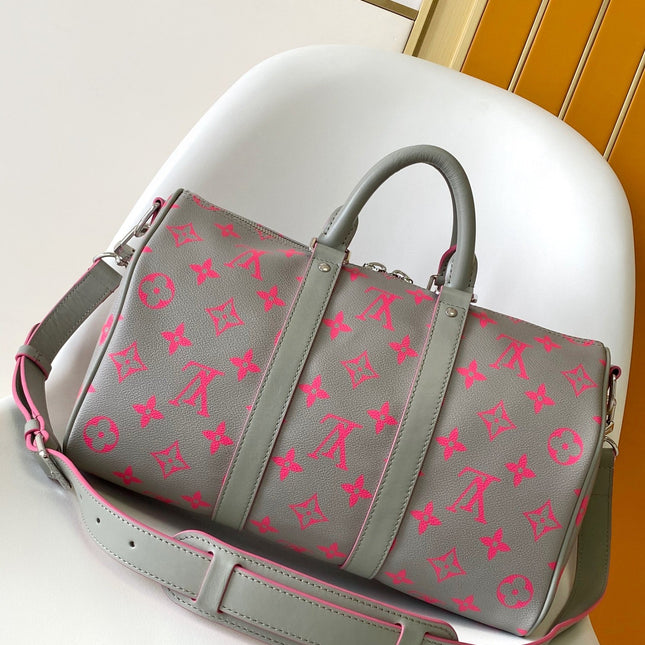 LV 26S KEEPALL 34 IN DARK GREY MONOGRAM CANVAS