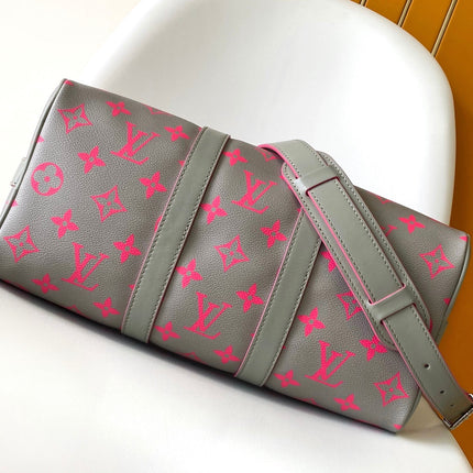 LV 26S KEEPALL 34 IN DARK GREY MONOGRAM CANVAS