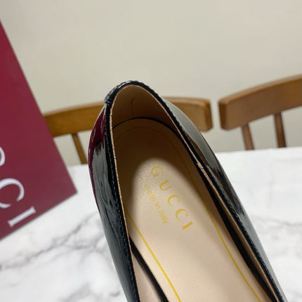 GUCCI 26S HORSEBIT BALLET FLATS IN BLACK CALFSKIN