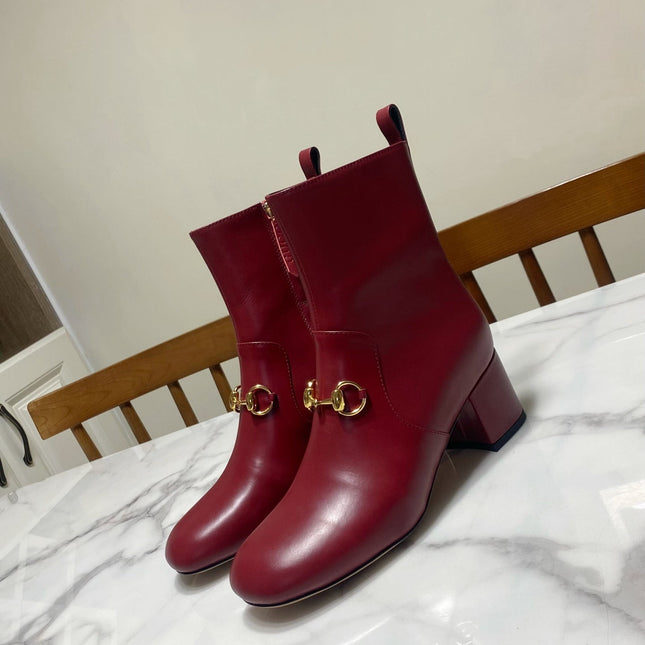 GUCCI 26S HORSEBIT BOOTS 40 MM IN RED CALFSKIN
