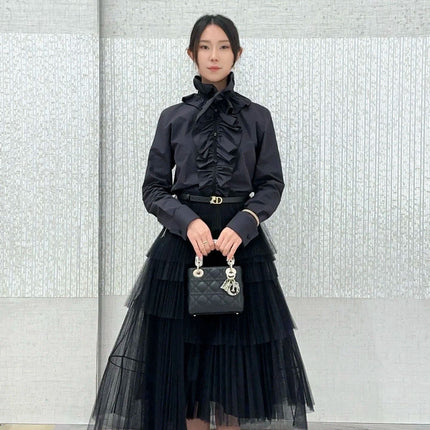 DIOR 25S PLEATED LACE SHIRT 703