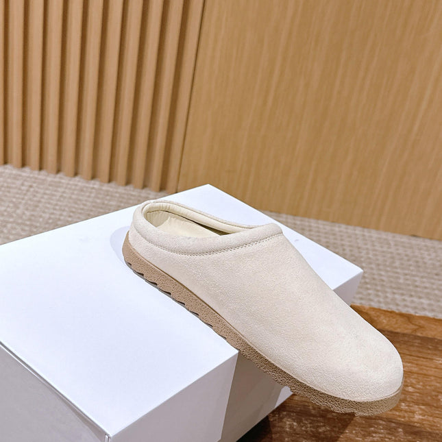 ALO 25S MULE IN CREAM WHITE SUEDE