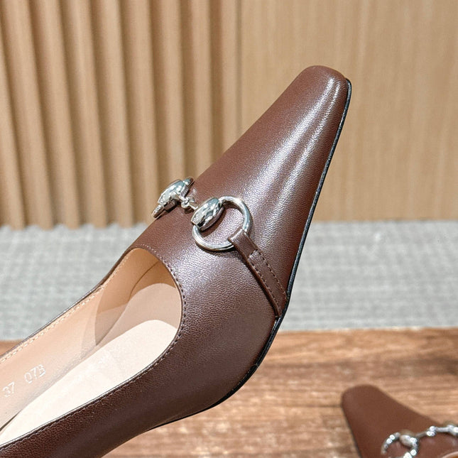 GUCCI 26S VITTORIA PUMPS 60 MM IN BROWN LAMBSKIN