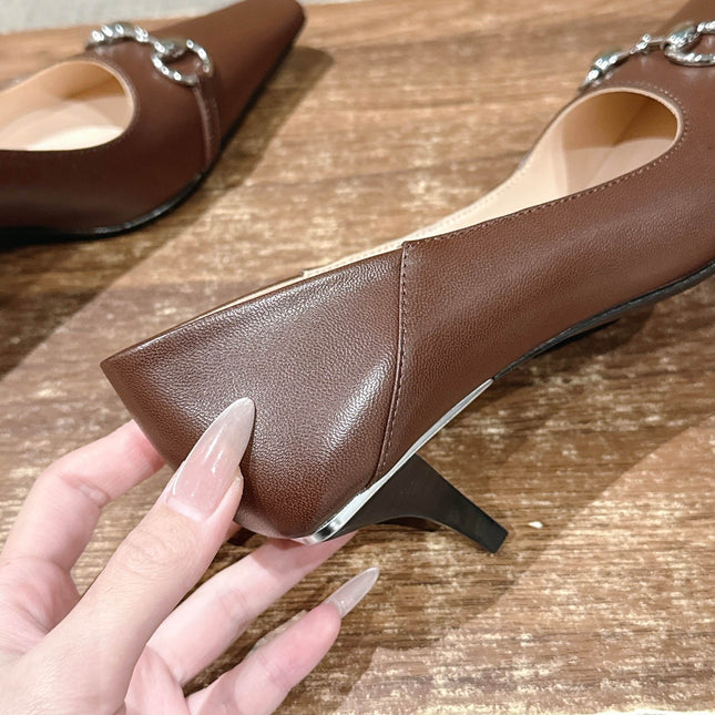 GUCCI 26S VITTORIA PUMPS 60 MM IN BROWN LAMBSKIN