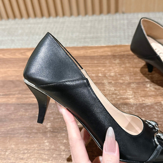 GUCCI 26S VITTORIA PUMPS 60 MM IN BLACK LAMBSKIN