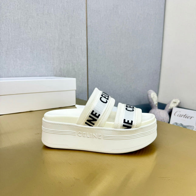 WHITE BLOCK SLIDE MESH NYLON AND TEXT WITH JACQUARD