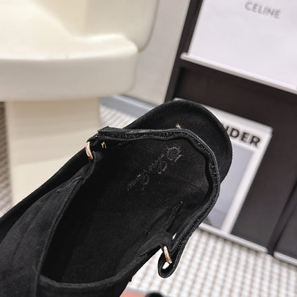 LP 26S CROSS-STRAP SANDALS IN BLACK SUEDE