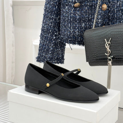 CELINE 26S MARY JANE SHOES IN BLACK FABRIC