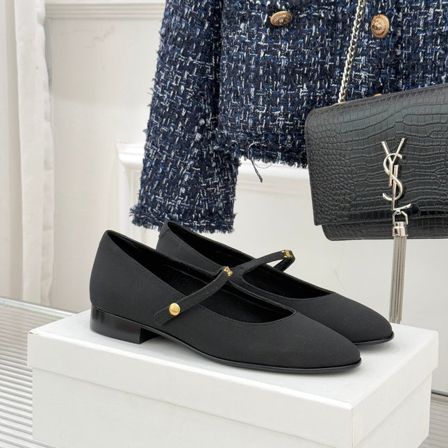 CELINE 26S MARY JANE SHOES IN BLACK FABRIC