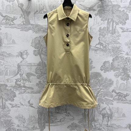 Gucci 25 Polo Shift Dress Cookies And Cream Polyester 231769