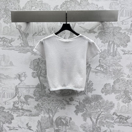 CHANEL SHORT SLEEVE CREW NECK KNIT TOP 263668