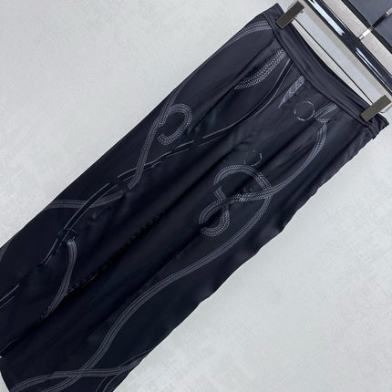 HERMES 26S SILK STRAIGHT LEG PANTS 581
