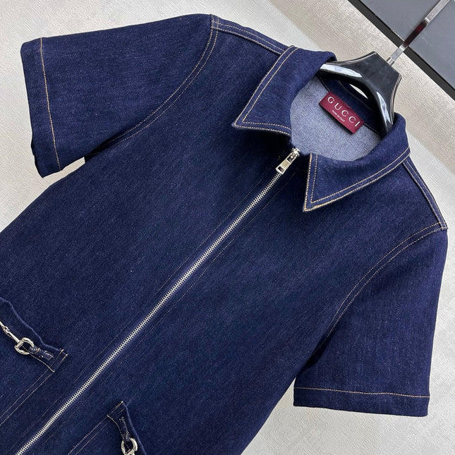GUCCI 26S ZIP FRONT DENIM DRESS 299