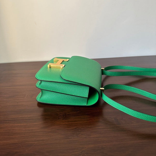 CONSTANCE 18 GREEN EPSOM GOLD HARDWARE