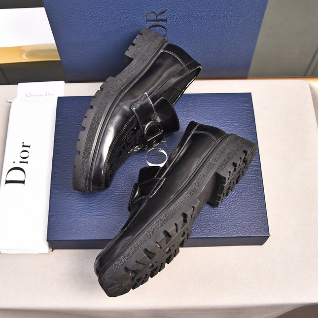 CD SYMBOL EXPLORER LOAFER GLOSSY BLACK MONOGRAM CALFSKIN