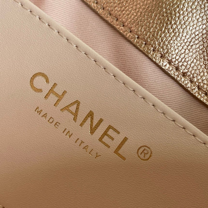 CHANEL 25S HOBO BAG 22 IN ROSE METALLIC CAVIAR