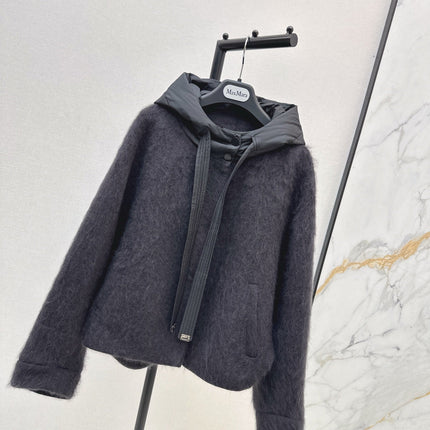 MAX MARA 25S HOODED KNIT JACKET 105