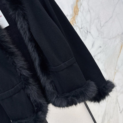VALENTINO 26S KNIT CARDIGAN WITH FUR COLLAR STYLE 78