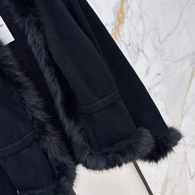 VALENTINO 26S KNIT CARDIGAN WITH FUR COLLAR STYLE 78
