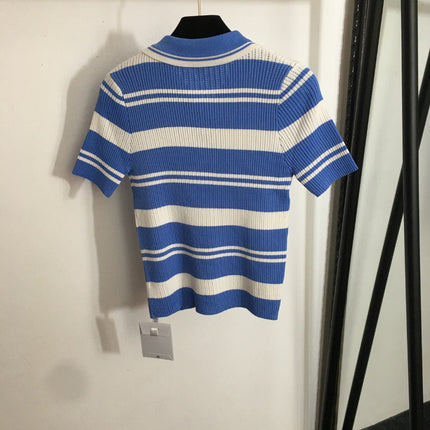 DIOR 26S SHORT-SLEEVE POLO KNIT TOP 1080