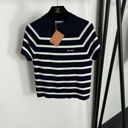 MIUMIU SHORT-SLEEVE KNIT TOP STYLE 359