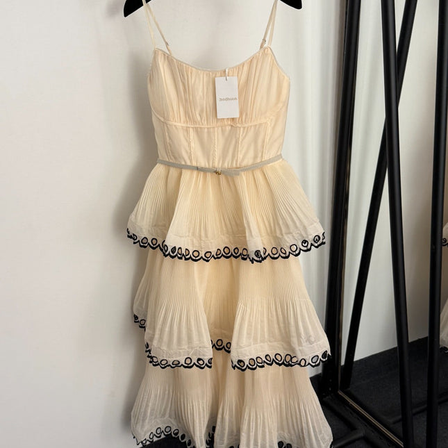 ZIMMERMANN 26S PLEATED SPAGHETTI STRAP DRESS STYLE 112