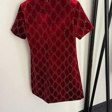 GUCCI 26S RHINESTONE VELVET DRESS 183