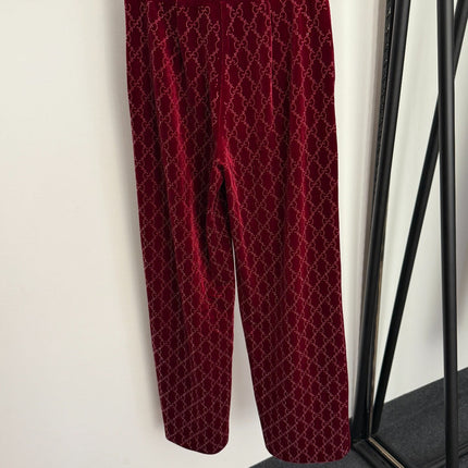 GUCCI 26S EMBELLISHED VELVET PANTS 97