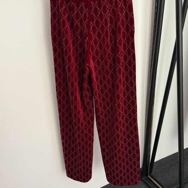 GUCCI 26S EMBELLISHED VELVET PANTS 97