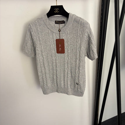 LORO PIANA 26S SHORT SLEEVE KNIT TOP 657