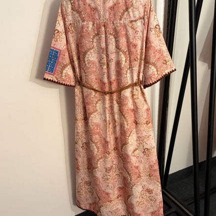 ZIMMERMANN 26S SHORT-SLEEVE WAIST-CINCHED DRESS STYLE 92