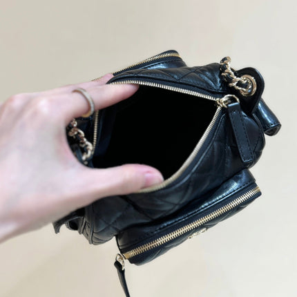 CHANEL CAMERA BAG 23 IN CONGO BLACK SHINY CALFSKIN