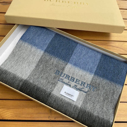 SCARF 180 CM IN NAVY BLUE MIX BLACK CASHMERE 394744