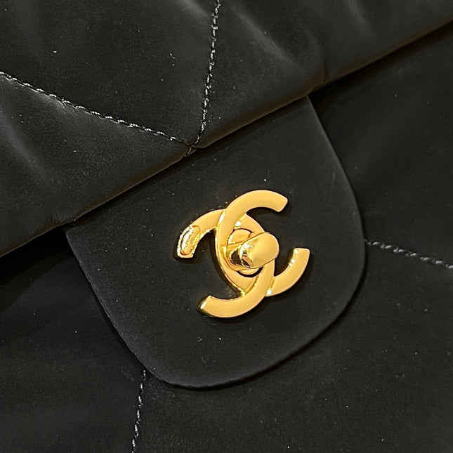 CHANEL HOBO 44 IN COCONEIGE BLACK NYLON VELVET GOLD HARDWARE