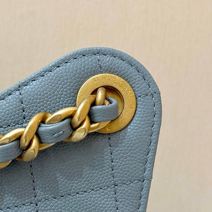 CHANEL 25S HOBO BAG 30 IN LIGHT BLUE CAVIAR WITH GOLD HARDWARE