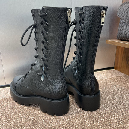 DIOR 25S D-ROAD ANKLE BOOT 45MM IN BLACK GRAINED CALFSKIN