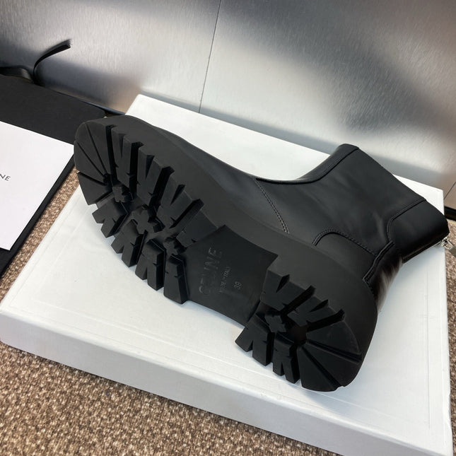 CELINE 26S ANKLE BOOTS 45 MM IN BLACK CALFSKIN