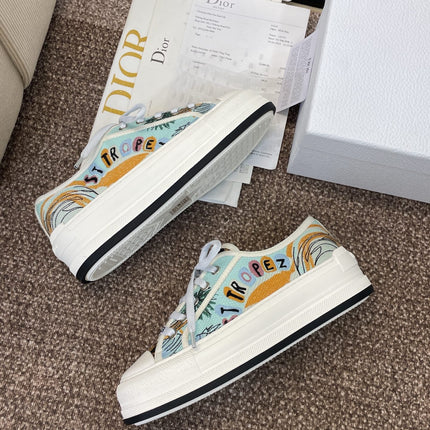 DIOR 25S WALK'N' SNEAKER IN MULTICOLOR DIOR OBLIQUE EMBROIDERED COTTON
