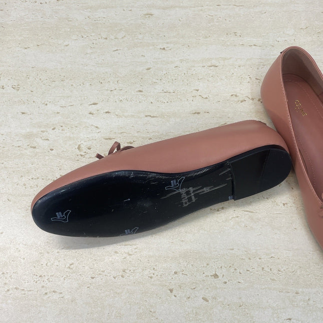 CELINE 26S BALLET FLATS IN DUSTY PINK LAMBSKIN WITH BOW