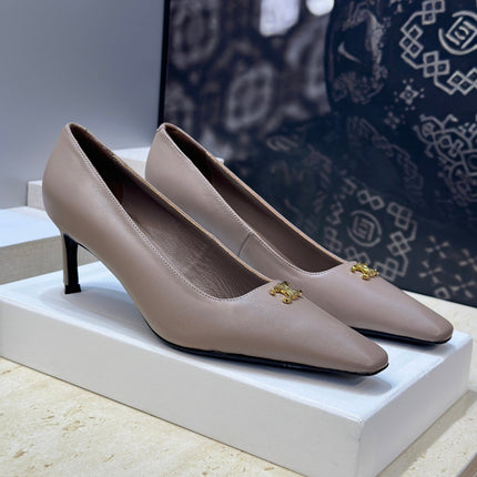 CELINE 26S HIGH HEELS 65 MM IN BEIGE GREY CALFSKIN