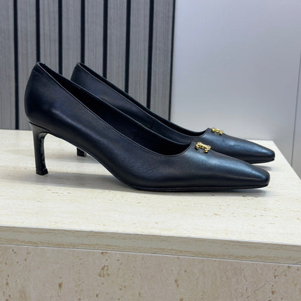 CELINE 26S HIGH HEELS 65 MM IN BLACK CALFSKIN