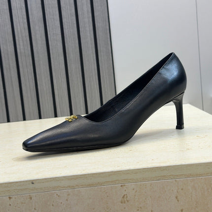 CELINE 26S HIGH HEELS 65 MM IN BLACK CALFSKIN