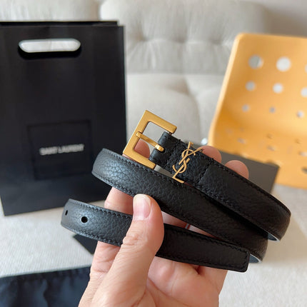 YSL 25S BELT 20 MM IN BLACK CALFSKIN 571013