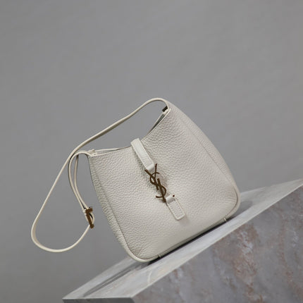 YSL 25S LE 5 À 7 BAG 16 IN BLANC VINTAGE GRAINED CALFSKIN GOLD HARDWARE