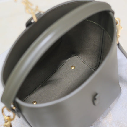 YSL 25S LE 37 MINI 20 IN DARK OLIVE CALFSKIN GOLD HARDWARE