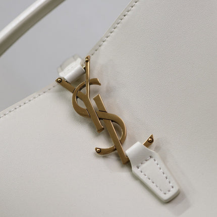 YSL 25S LE 37 BAG 20 IN DUSTY GRAY CALFSKIN GOLD HARDWARE